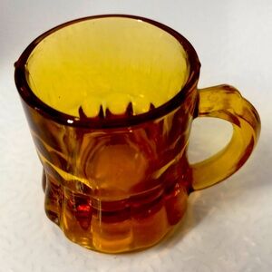 Amber 1970 mini beer shot glass federal made 2 inches tall